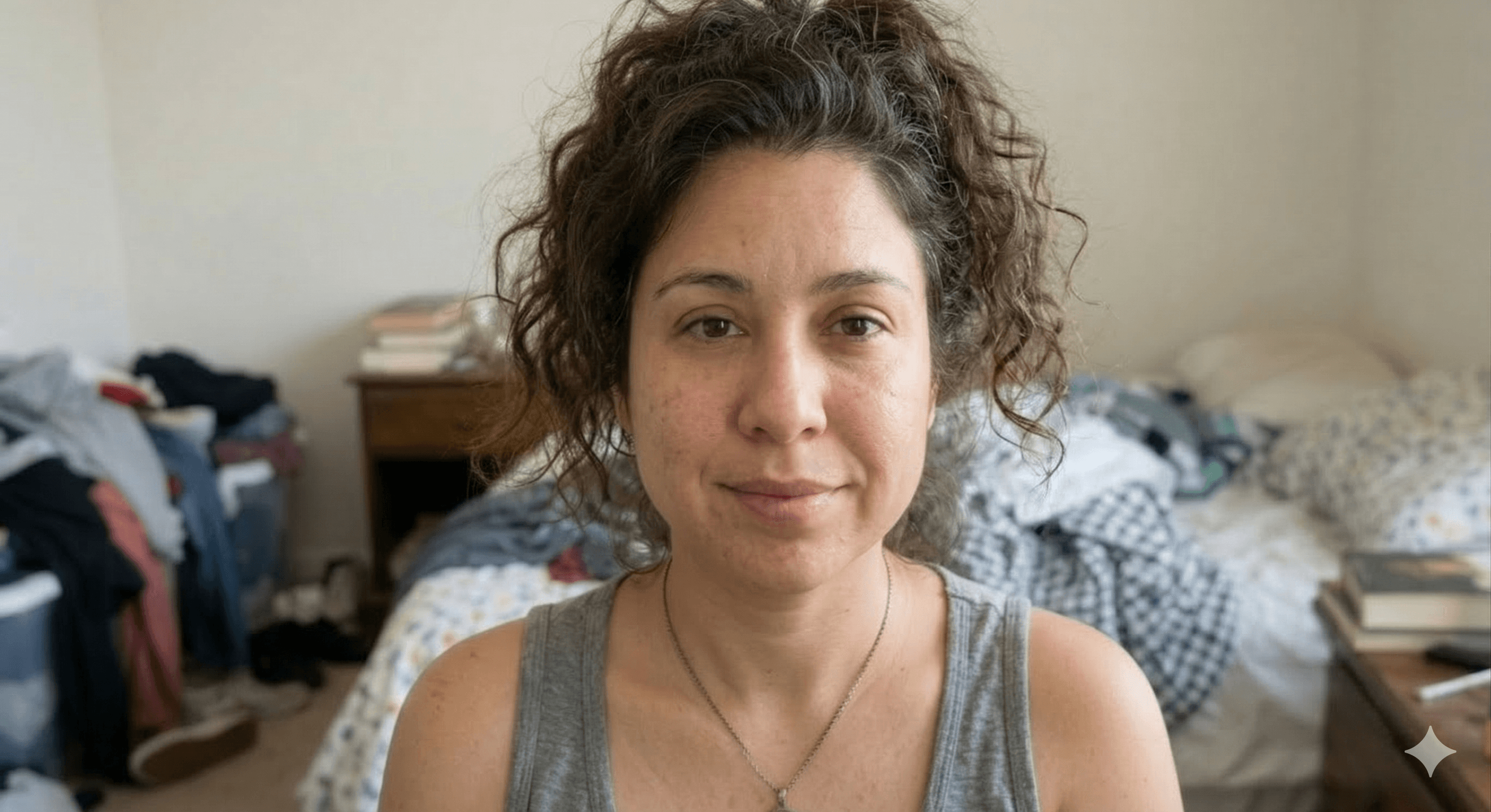 Before — woman without glow-up protocol